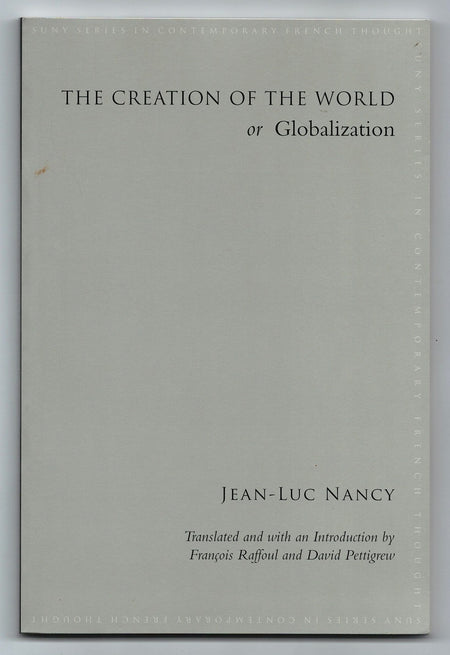 The Creation of the World or Globalization by Jean-Luc Nancy