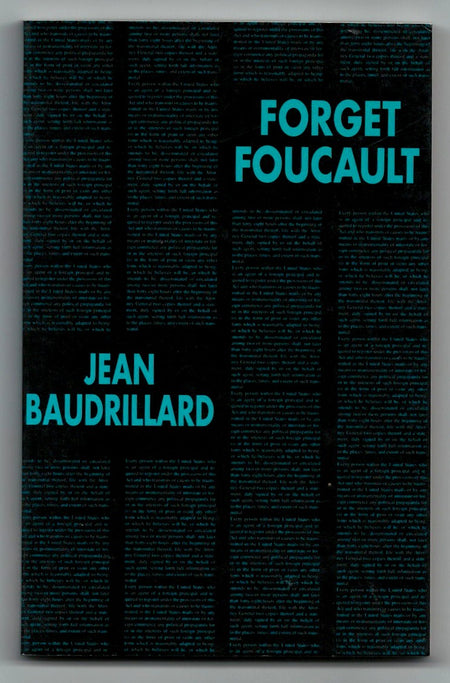 Forget Foucault by Jean Baudrillard