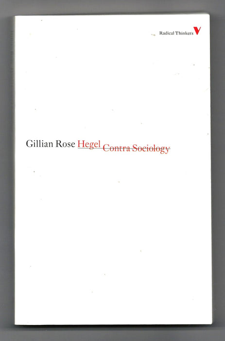 Hegel Contra Sociology by Gillian Rose