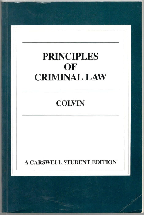 Principles of Criminal Law by Eric Colvin