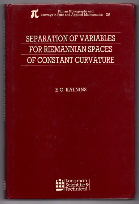 Separation of Variables for Riemannian Spaces of Constant Curvature by E. G. Kalnins